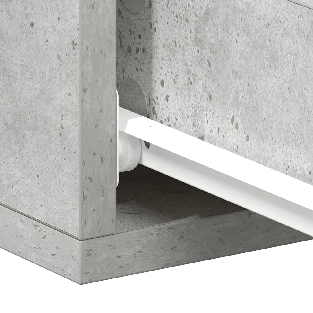 Comodino Pensile Grigio Cemento 40x30x15cm in Legno Multistrato 800314