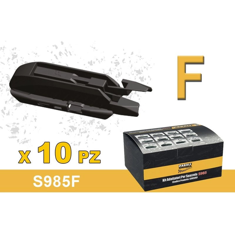 Kit 10 Attacchi F Per Spazzole Tergicristallo S985 Flat e T191 Ibrida