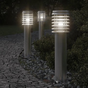 Lampada da Terra per Esterni con Presa Argento 60 cm in Acciaio 4006373