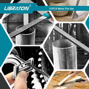 Set di viti a metallo - 31 pezzi - Viti a punta - Viti a righello - Carta abrasiva - Pennello a setole metalliche - Per la lavorazione del legno e del metallo Raspa