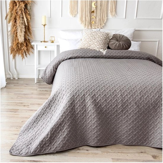 Sprea Grande Stile e Comfortevole per Letto e Divano in Grigio, 220 x 240 cm