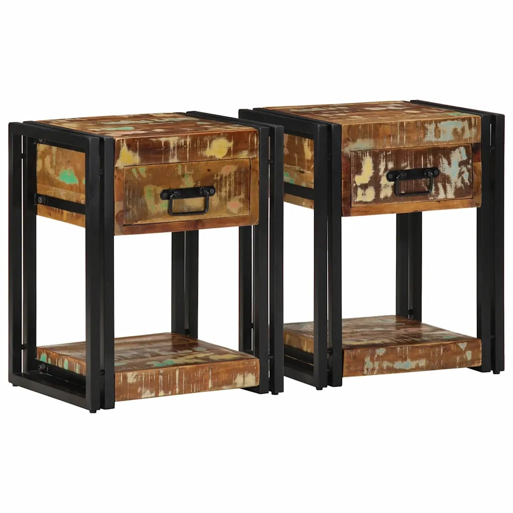 Set di 2 Comodini | Armadio da Notte | Mobiletto da notte con cassetto Multicolore 40 x 35 x 50 cm