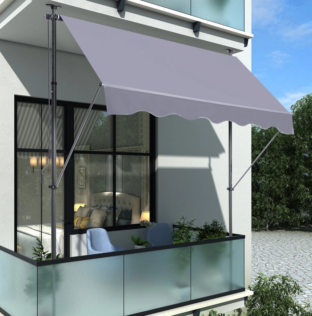 Tenda da sole a bracci regolabile 200 x 150 cm grigio scuro