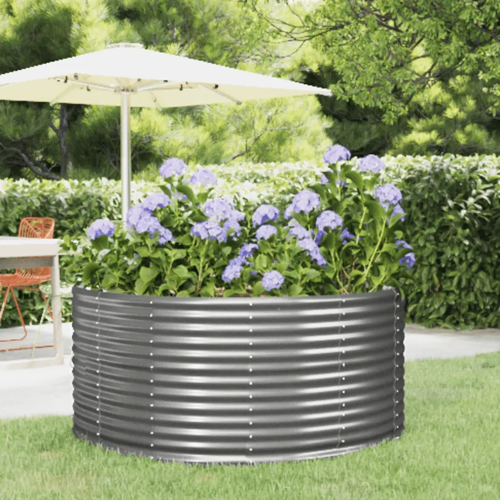 Letto Giardino Acciaio Zincato 140x140x68cm Grigio 319089