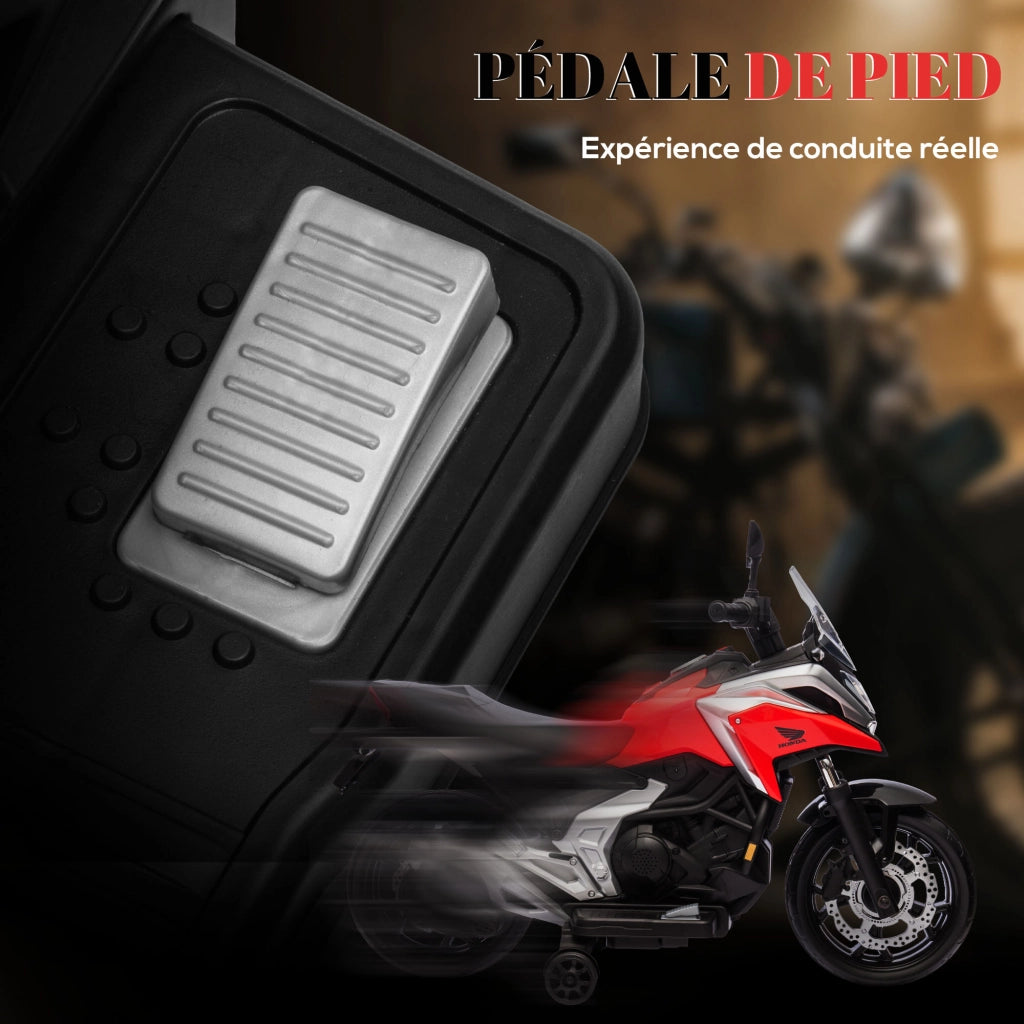 Moto Elettrica per Bambini 12V ¨C zephmum ¨C Rosso, Con Musica e Fari