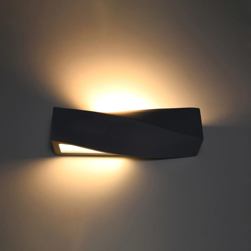 Applique DELTIO nera ceramica/vetro E27 Pure Lume IP20