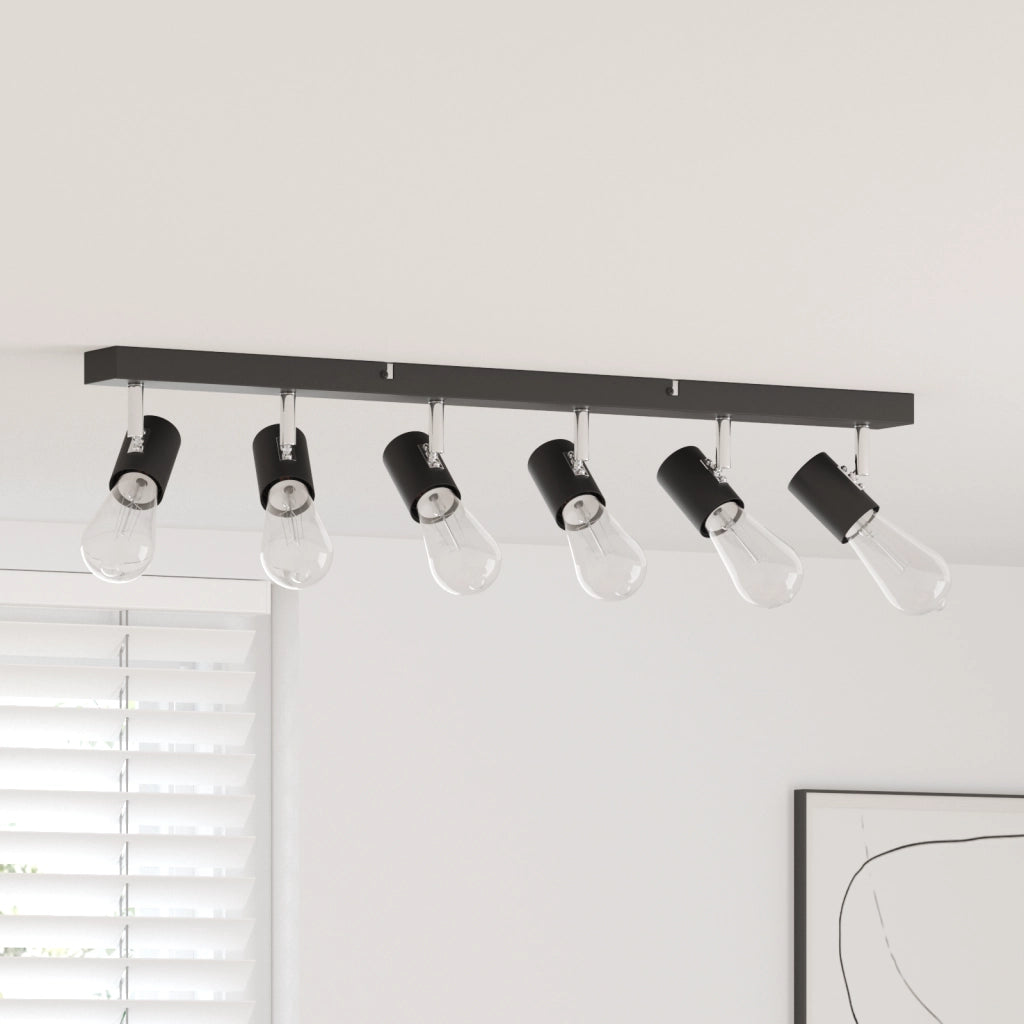 Faretti da soffitto 6 vie regolabili neri E27