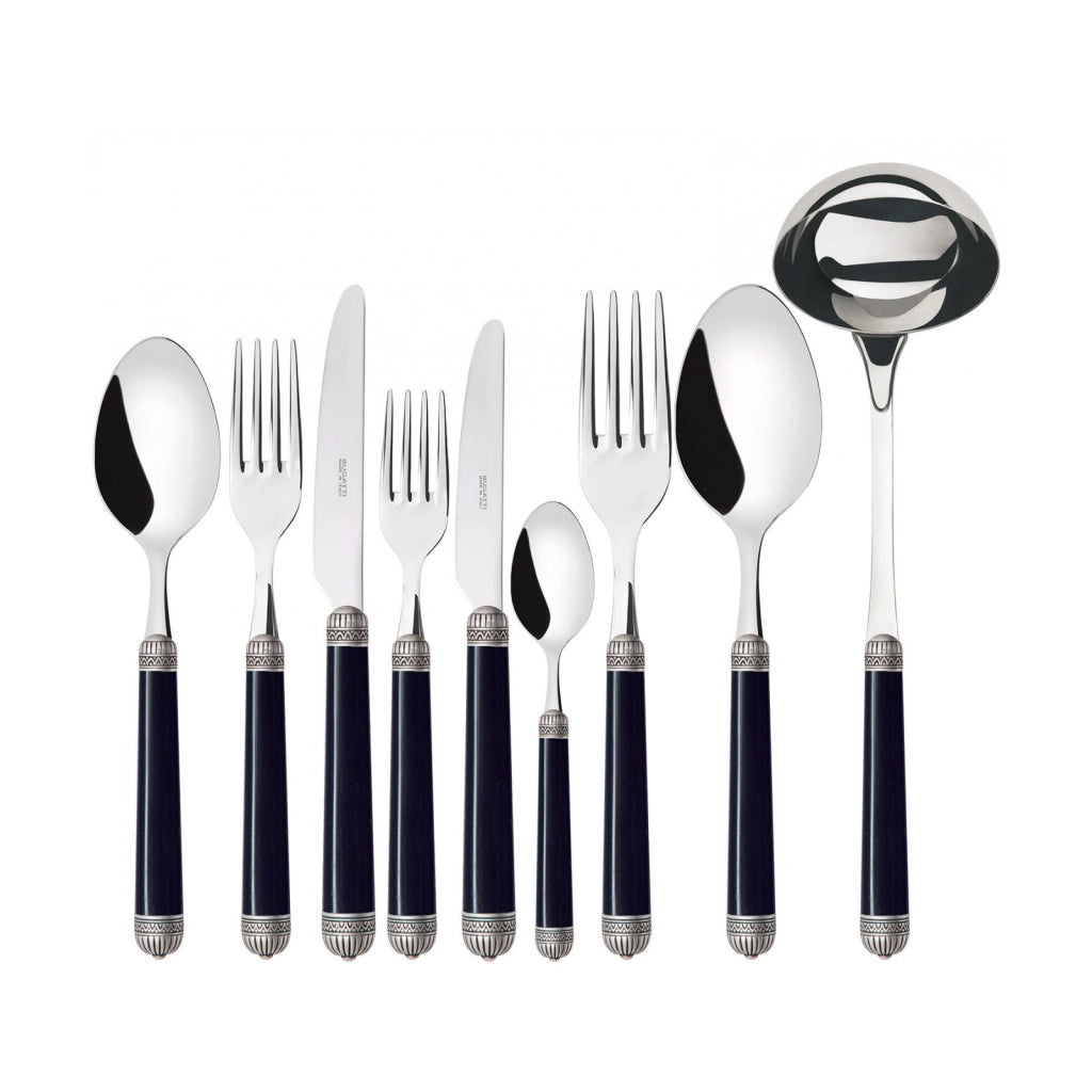DORICO Ghiera Argento Anticato, Posate Set 75 Pz, Scatola