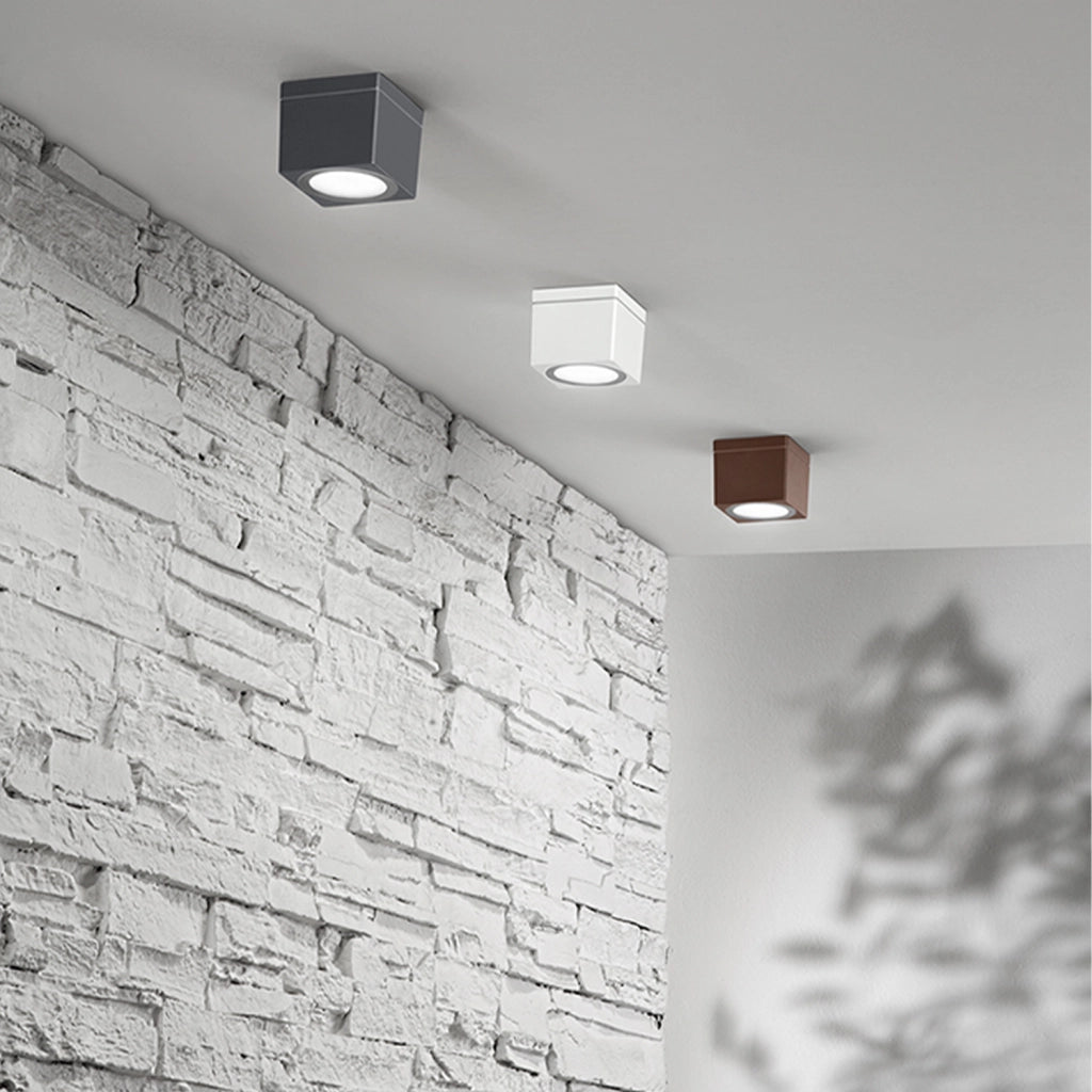 Plafoniera Esterno Minimal Up Alluminio Antracite 1 Luce Gx53 Ip65
