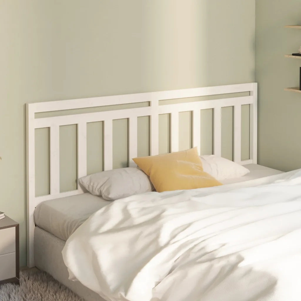 Testiera per Letto-Testata-Testiera Decorativa Bianca 206x4x100 cm Legno Massello di Pino 792184
