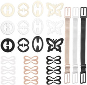Set di fascette antiscivolo 24 pezzi - Fascette elastiche - Clips regolabili - Fascette per sport - Facili da utilizzare - Fascette per reggiseno