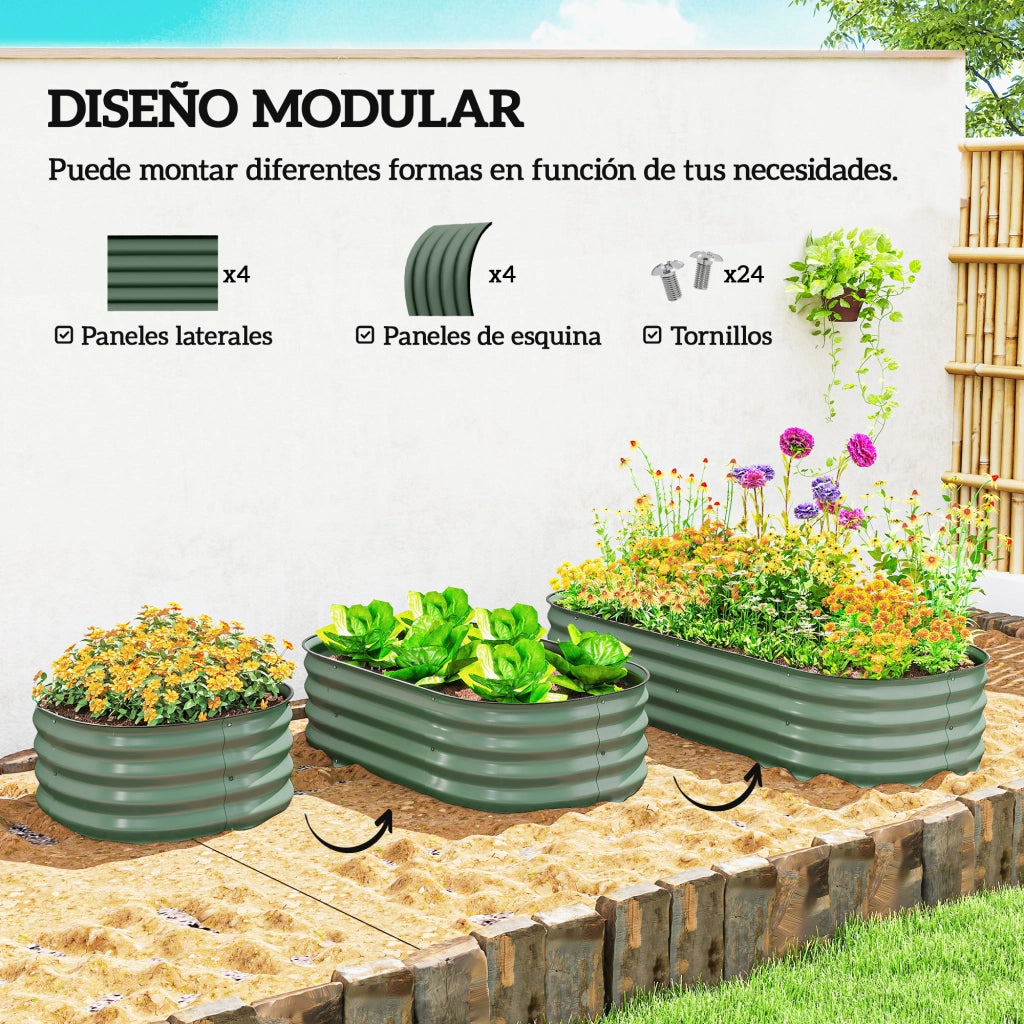 Fioriera Grande per Giardino ¨C Zephmum ¨C Verde 150x62x30 cm