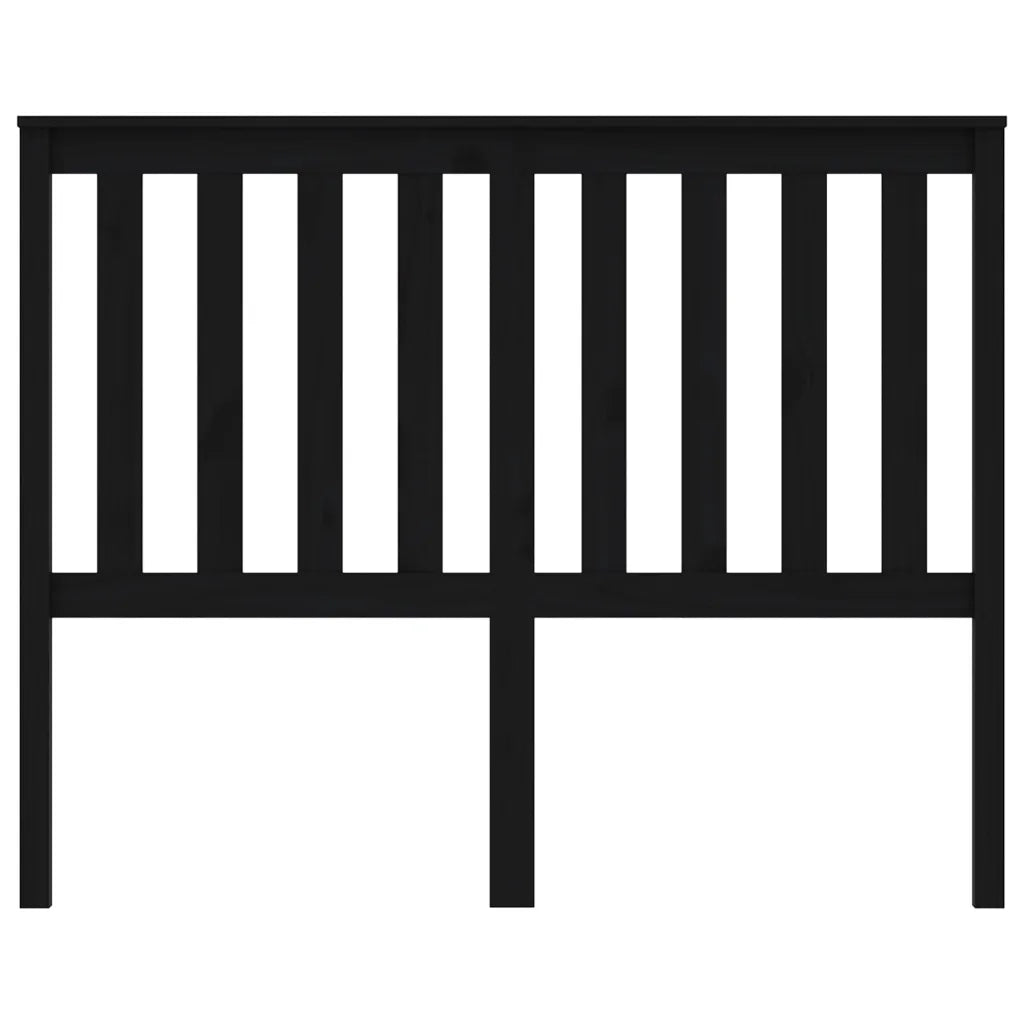 Testiera per Letto-Testata-Testiera Decorativa Nera 146x6x101 cm in Legno Massello di Pino