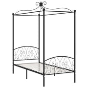 Letto a Baldacchino Nero in Metallo 100x200 cm 284475