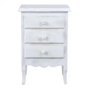 Comodino in legno Shabby chic bianco consumato provenzale
