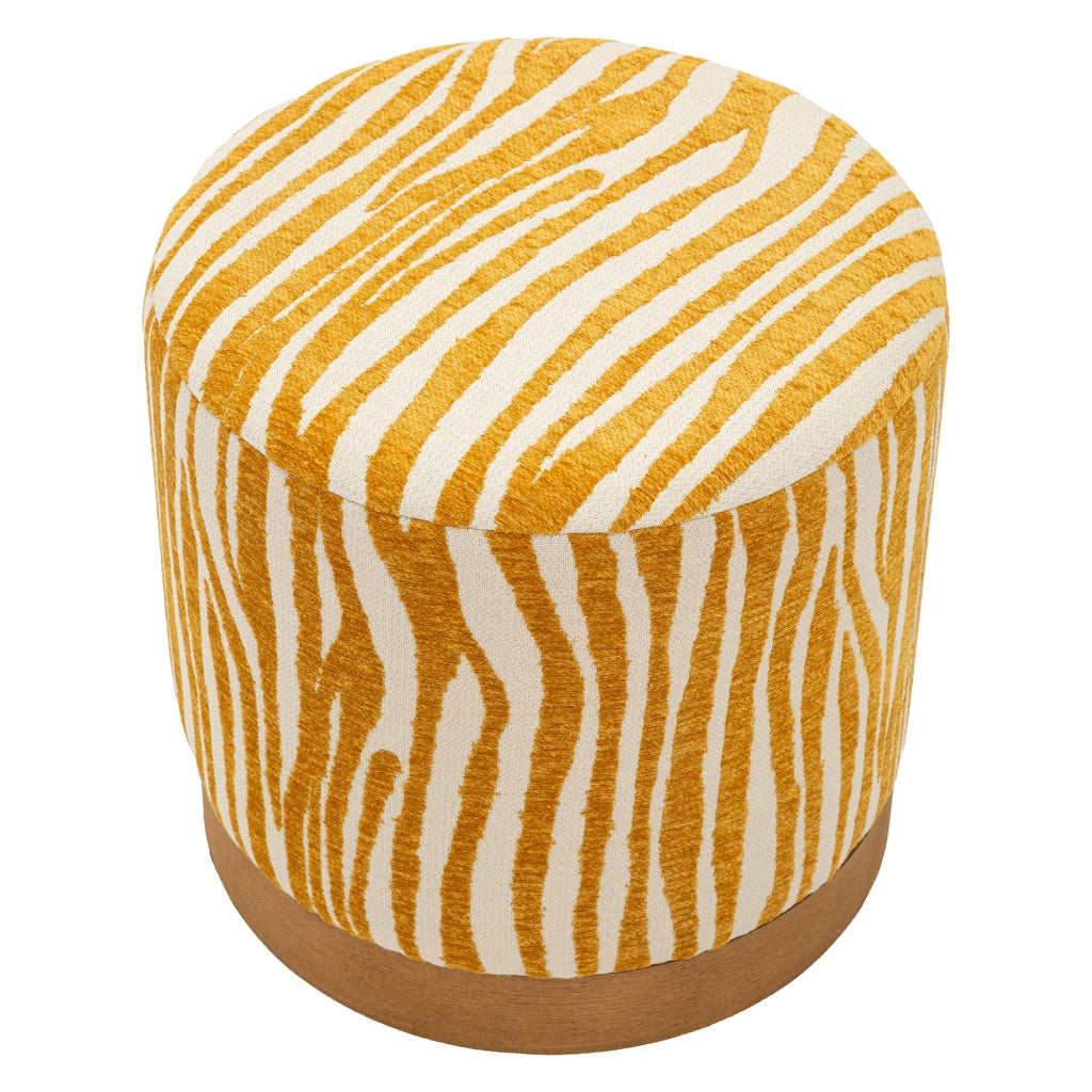 Faleli, Pouf Effetto Zebrato, 41x42x41h cm Giallo Senape