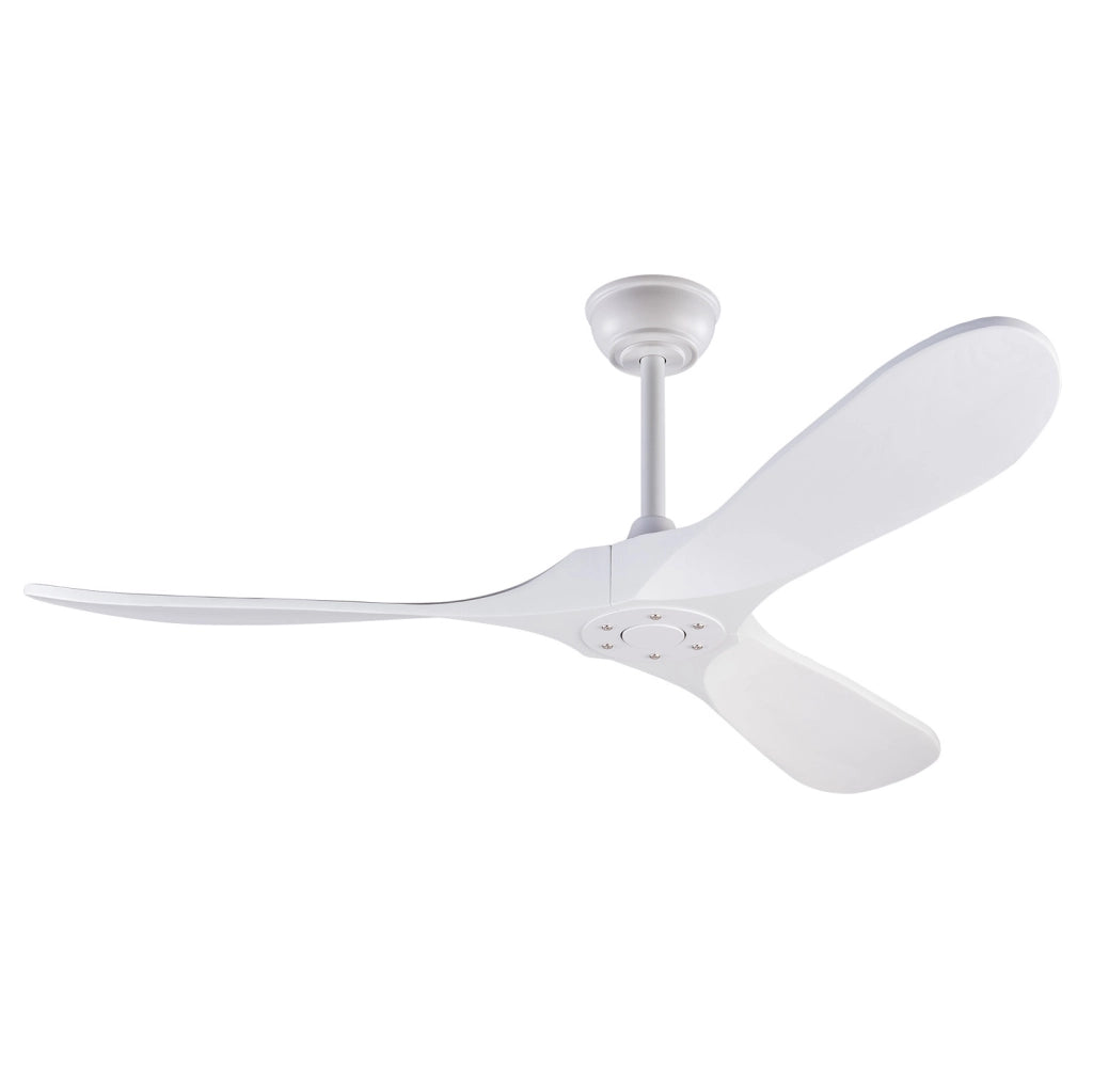 Ventilatore da soffitto 52 pollici senza luce con telecomando; motore DC reversibile; bianco