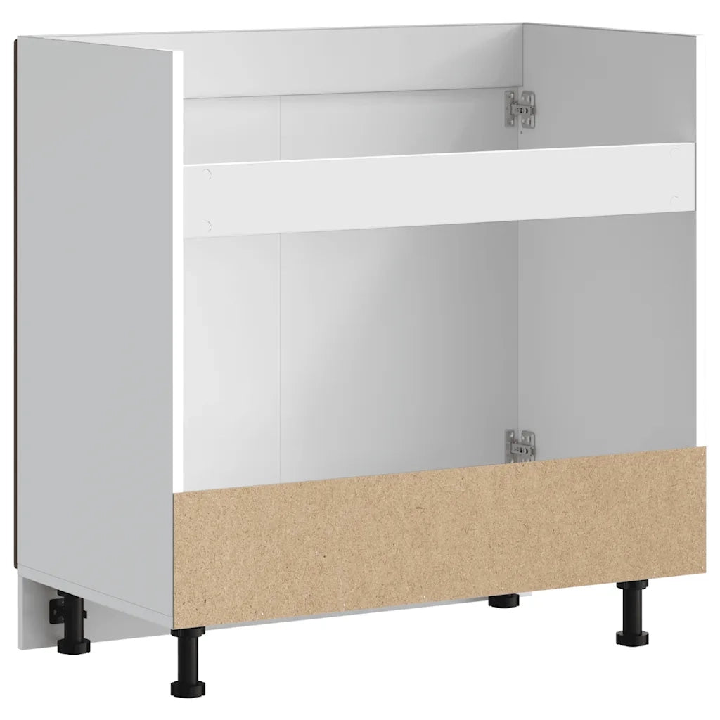 Pensile da cucina | Mobile Base Lavello Lucca Rovere Marrone in Legno Multistrato