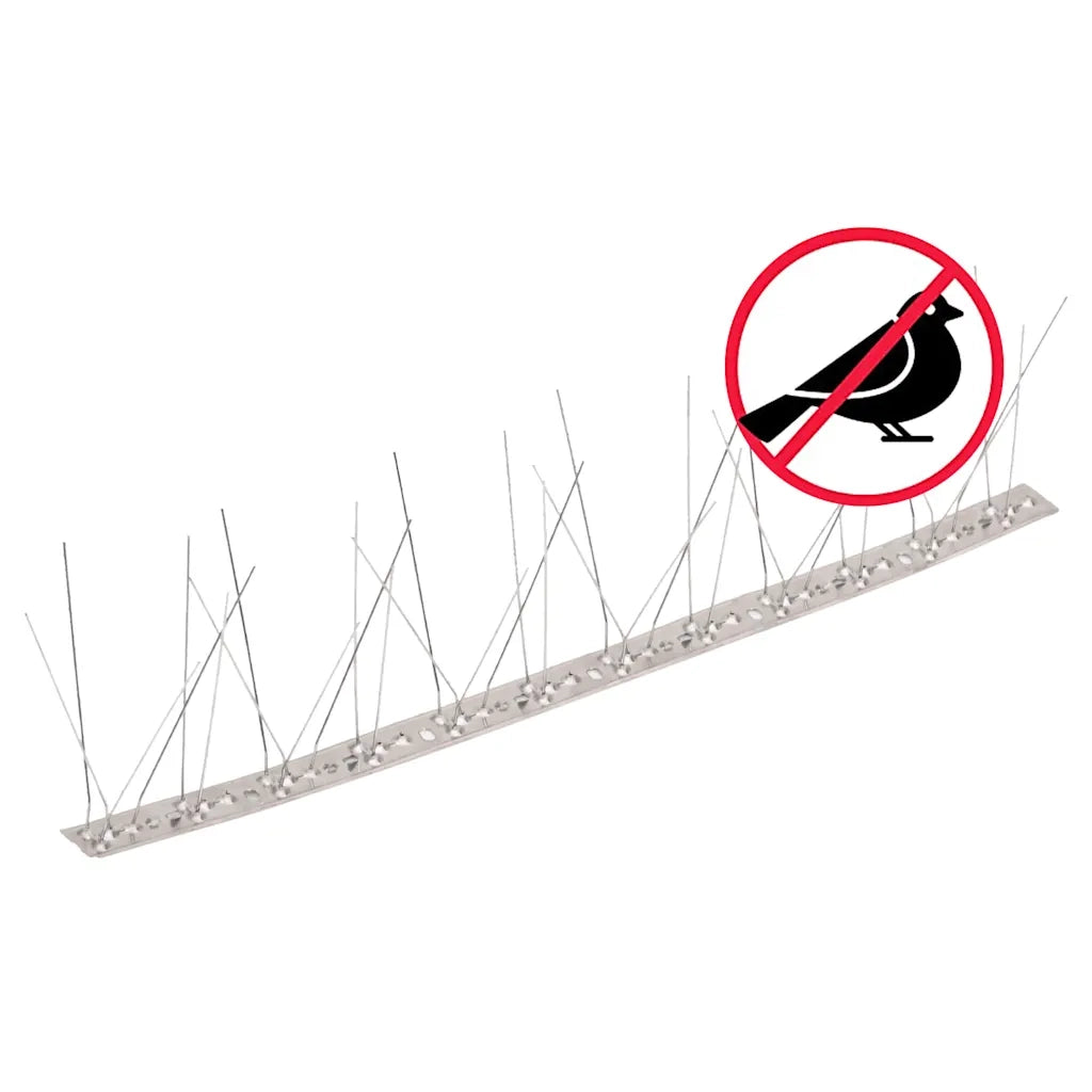 Set Dissuasori per Uccelli e Piccioni 10 pz Acciaio 5 File 5 m CFW5008167