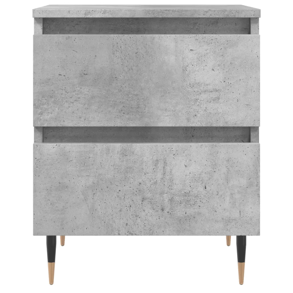 Comodino Grigio Cemento 40x35x50 cm in Legno Multistrato 826868