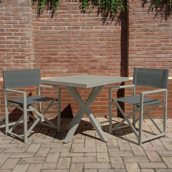 Tavolo da esterno quadrato ERMES in alluminio, 80x80 cm - Tavolo Da Esterno Quadrato Ermes In Alluminio, 80x80 Cm Colore Antracite