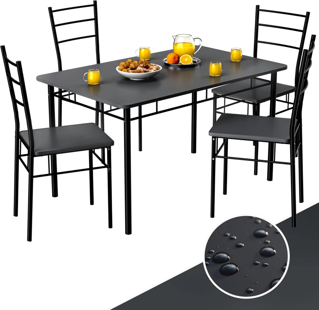 ® Gruppo di Sedute Leo Set 5 Pezzi Tavolo da Pranzo con 4 Sedie Set di Mobili per Sala Cucina Soggiorno Salotto Set da Pranzo Tavoli Sedia