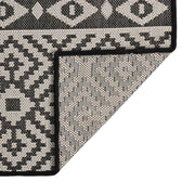 Tappeto da Esterni a Tessitura Piatta 140x200 cm Strisce Nere 340852