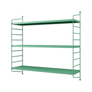 Mensola da parete con 3 ripiani regolabili 50 x 60 x 15 cm verde pastello opaco 03_0007059