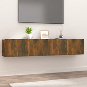 Mobili TV 2 pz Rovere Fumo 80x30x30 cm Legno Multistrato 820463