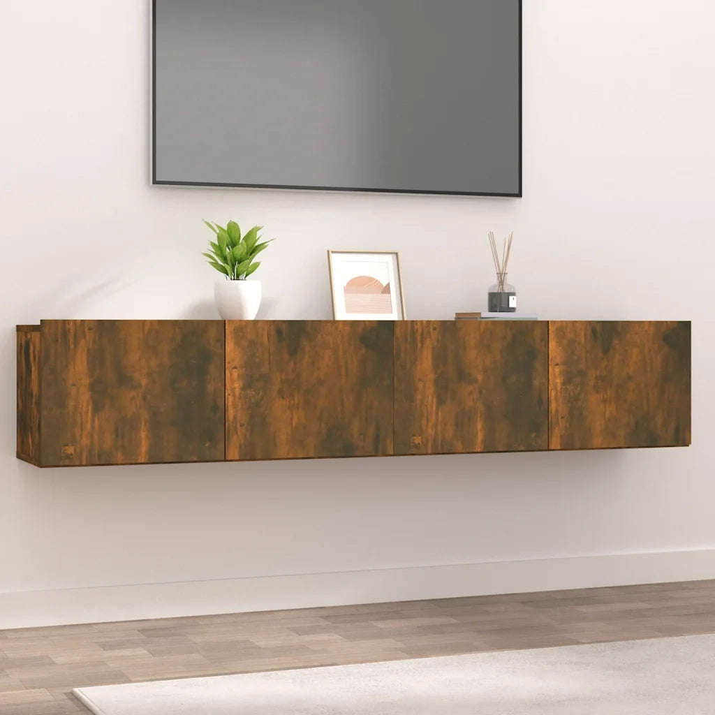 Mobili TV 2 pz Rovere Fumo 80x30x30 cm Legno Multistrato 820463