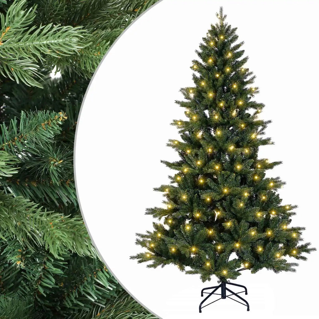 Albero di Natale Artificiale con Rami Pieghevoli 150 cm 150 LED 3465480