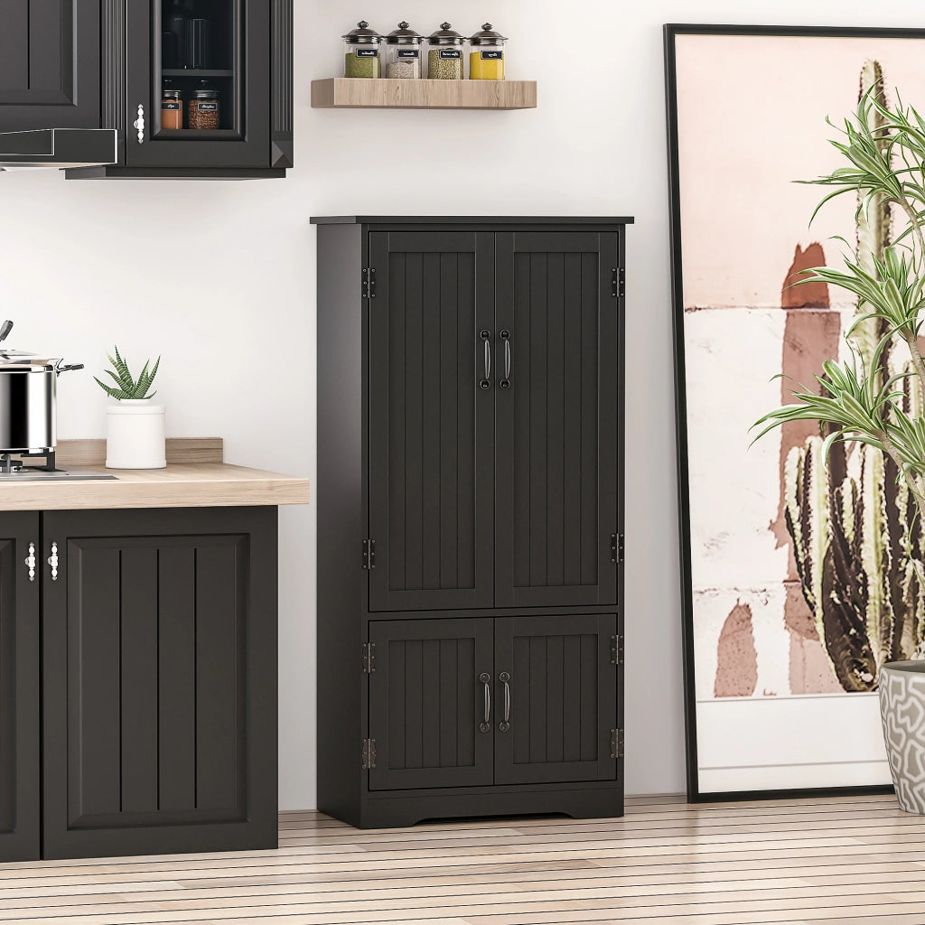 Armadio da cucina ¨C Minimal ¨C nero 2 ante 3 ripiani MDF