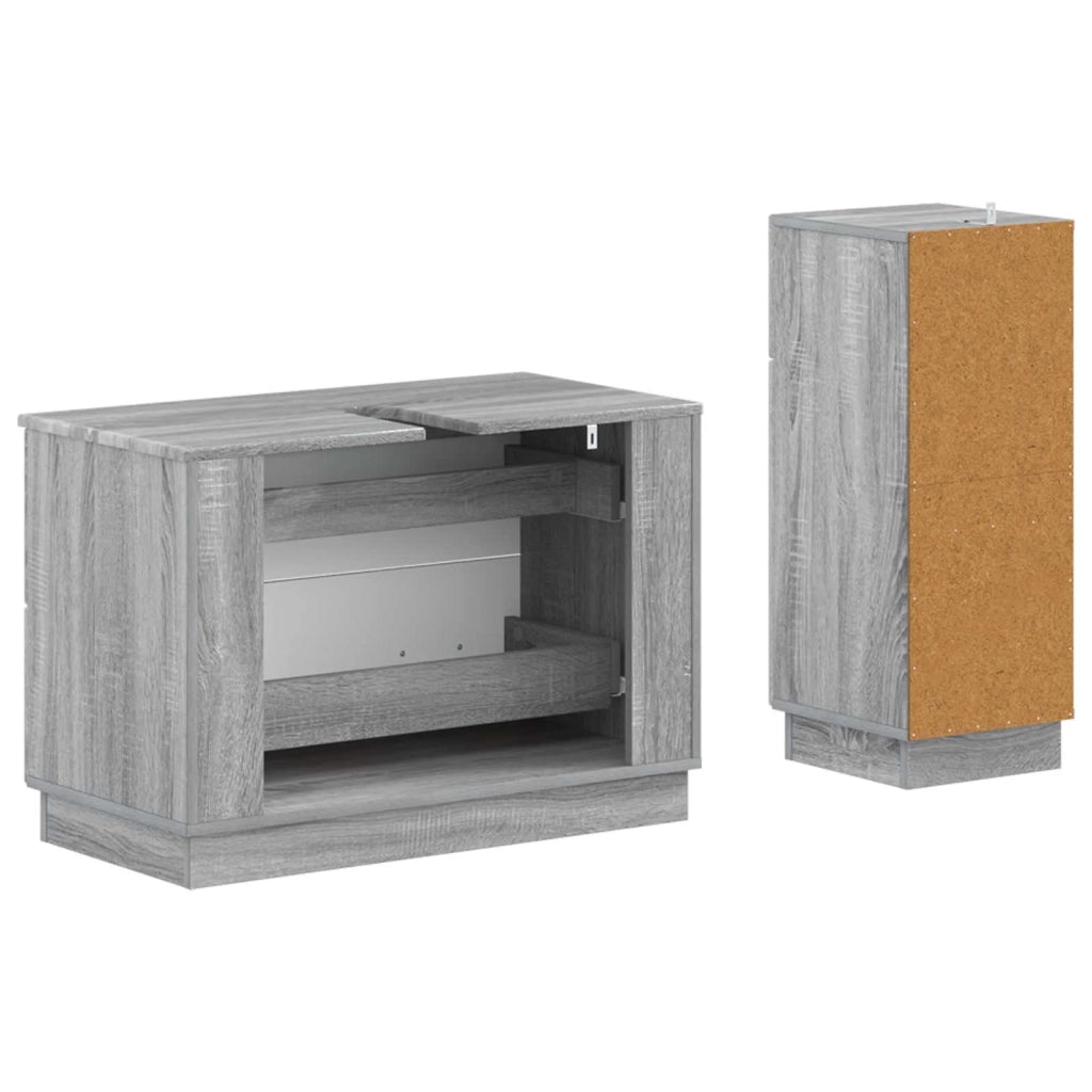 Set di Armadi da Bagno da 2 Pezzi HOORN Sonoma grigio 3417717