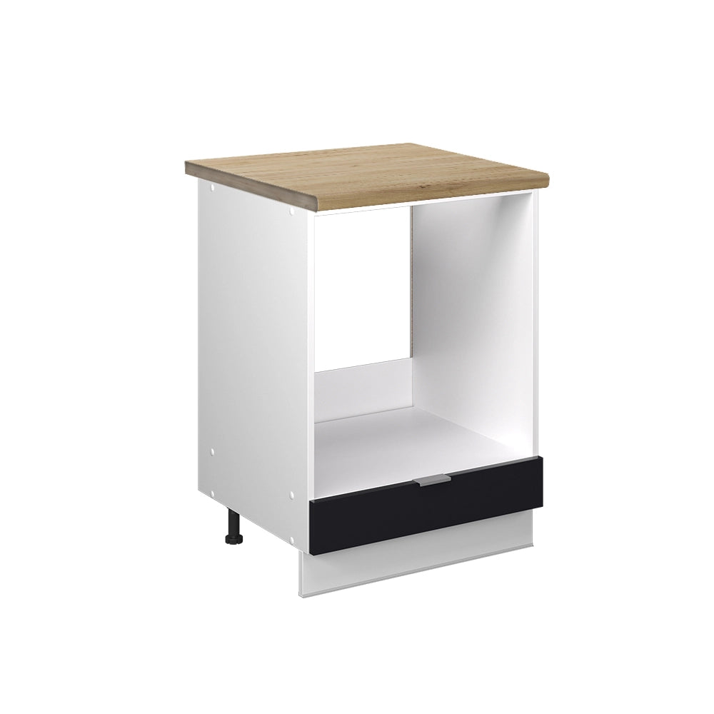 Mobile per forno da incasso Fame-Line Nero rigato/Bianco 60 cm, PL Rovere Vicco