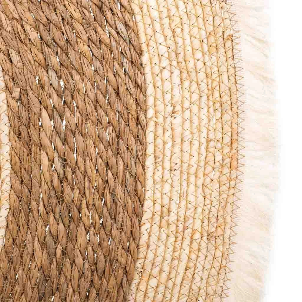 Tappeto marrone in fibra naturale intrecciato a mano d120x1h