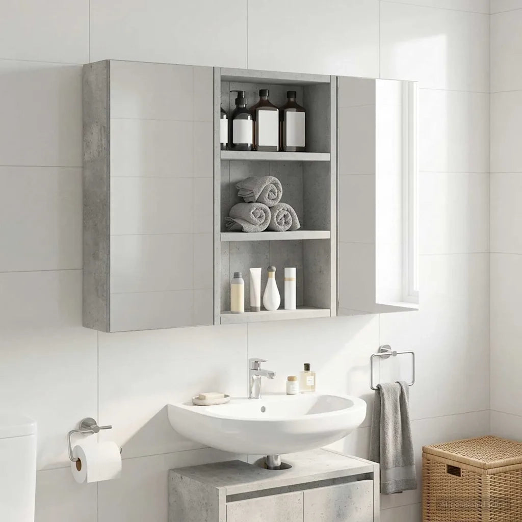 Armadio da bagno a muro Grigio Cemento 30 x 10 x 50 cm