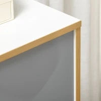 Cassettiera 3 Cassetti in Truciolato e MDF per Camera da Letto e Soggiorno, 75x42x75 cm, Bianca Grigia e Marrone