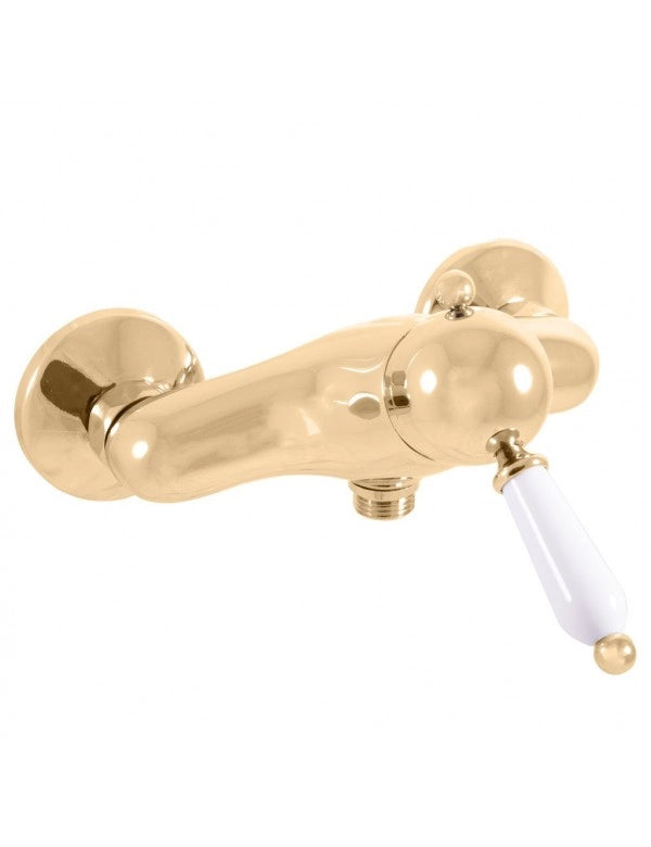 Miscelatore doccia a parete LABE a muro ottone dorato