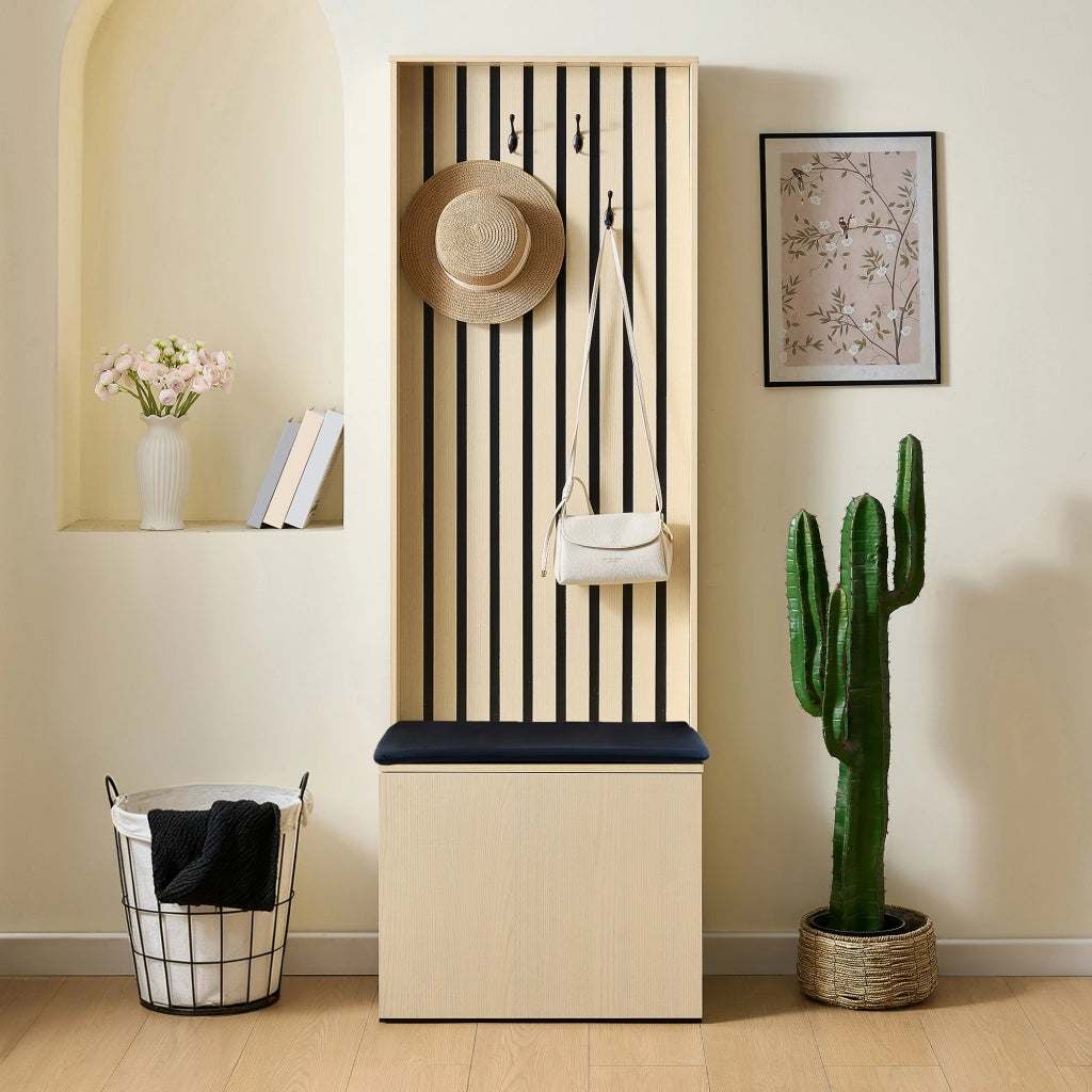 GARDEROBA con panca e scarpiera 61x35x179,5 cm Legno MDF