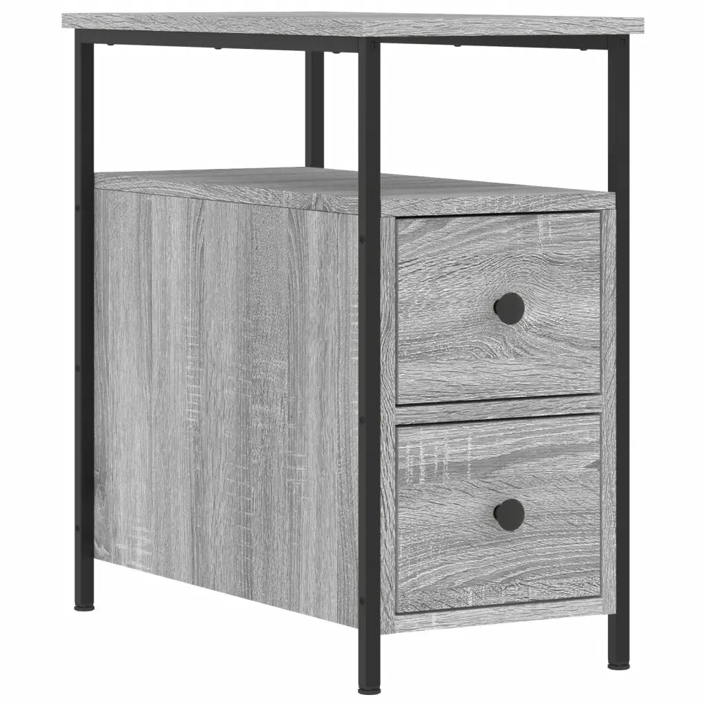Comodino-Tavolino da notte Grigio Sonoma 30x60x60 cm in Legno Multistrato