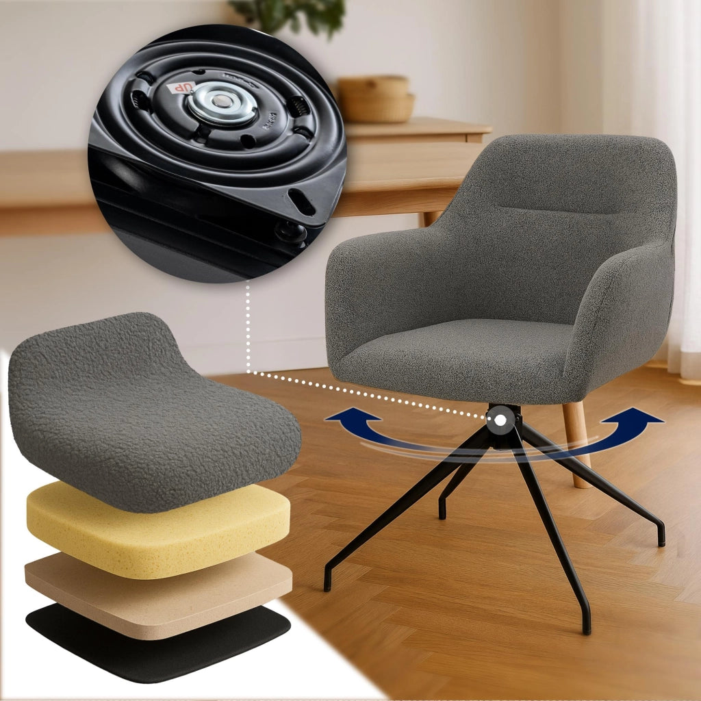 Sedia per sala da pranzo Merlinda in tessuto Teddy 3