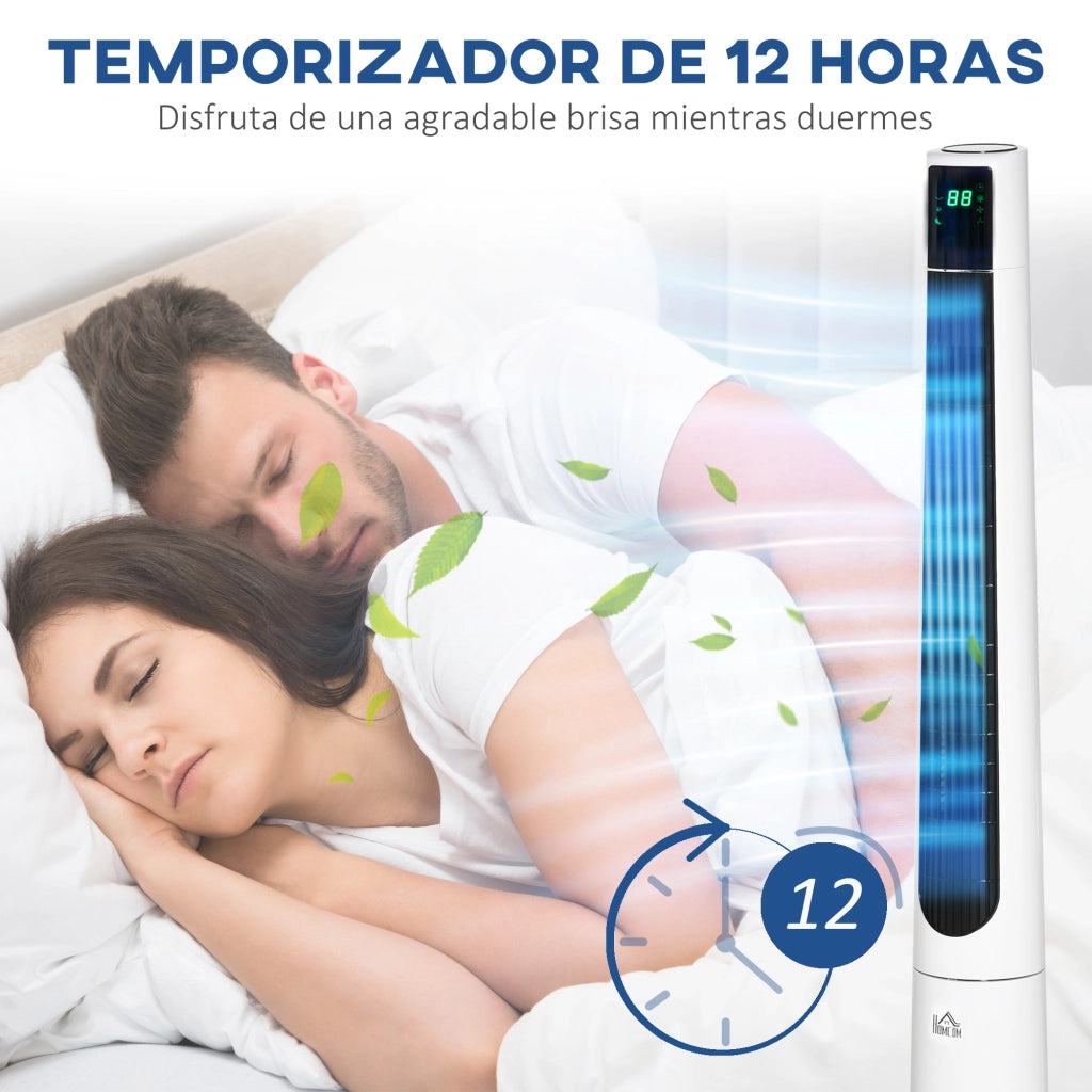 Ventilatore a Torre Silenzioso 50W ¨C Zephmum ¨C Bianco con Telecomando 3 Velocit¨¤