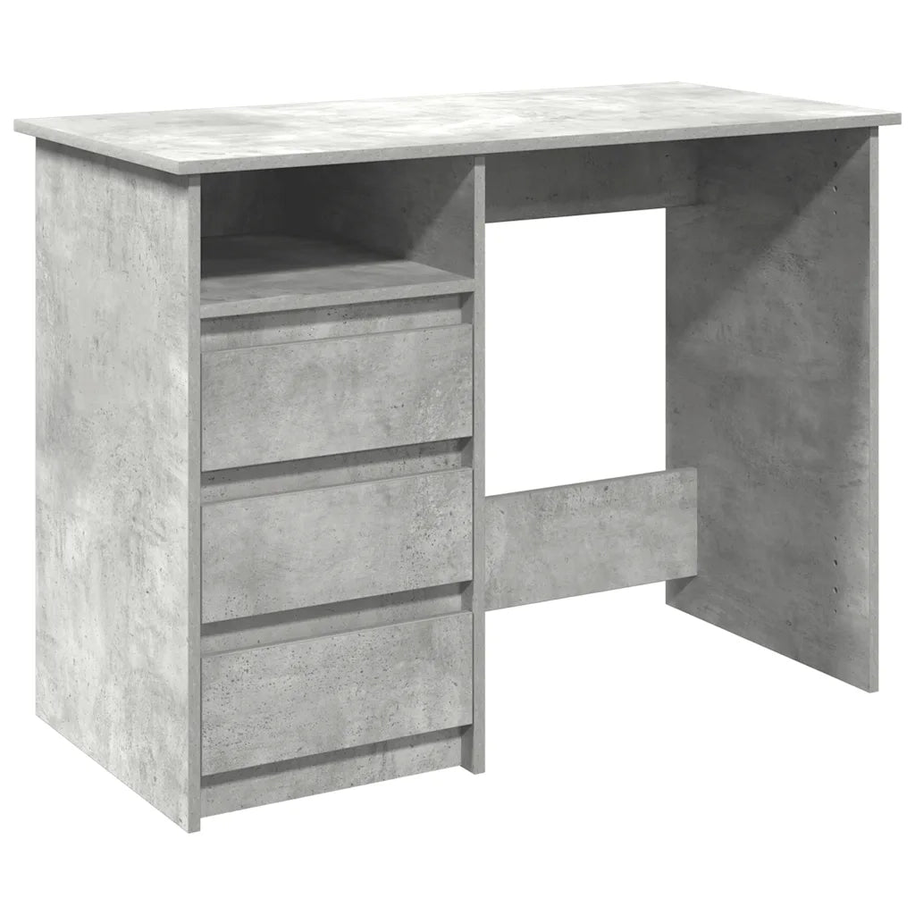 Scrivania | Tavolo da Ufficio Grigio Cemento 102x50x75 cm in Legno Multistrato