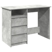 Scrivania | Tavolo da Ufficio Grigio Cemento 102x50x75 cm in Legno Multistrato