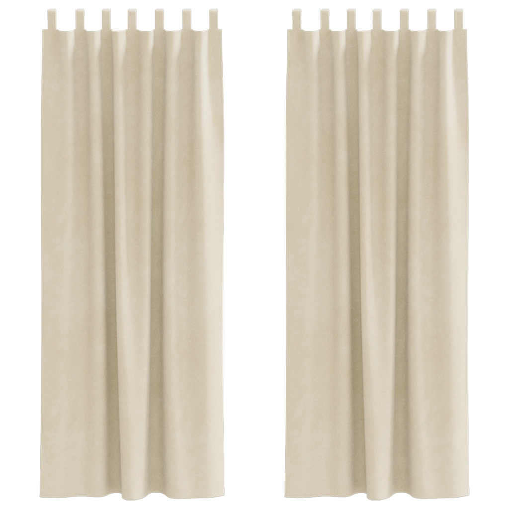 Tende Blackout  con anelli 2 pezzi in velluto crema