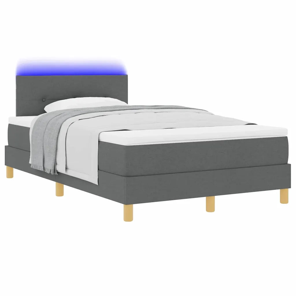 Letto a Sorgente LED Grigio scuro 120 x 190 cm Tessuto 3342423