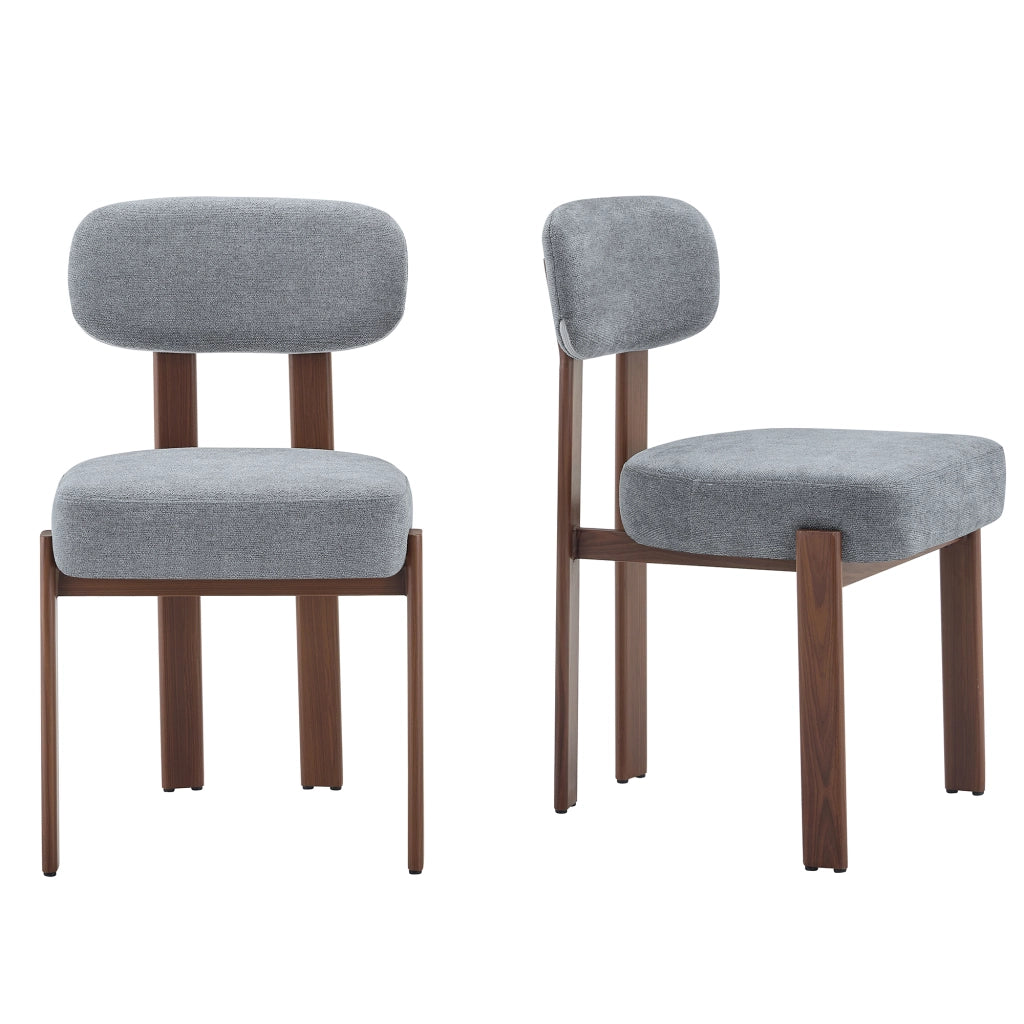 Set 4 Sedie da Pranzo Imbottite ¨C Xylo ¨C Tessuto Lino, Schienale Curvo, Stile Moderno