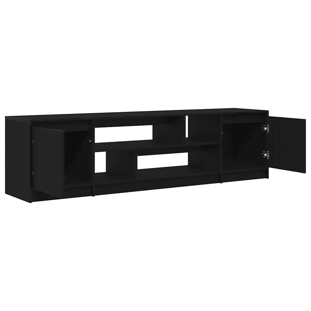 Mobile TV Rovere Nero 188,5x41x50 cm in Legno Multistrato 3328418