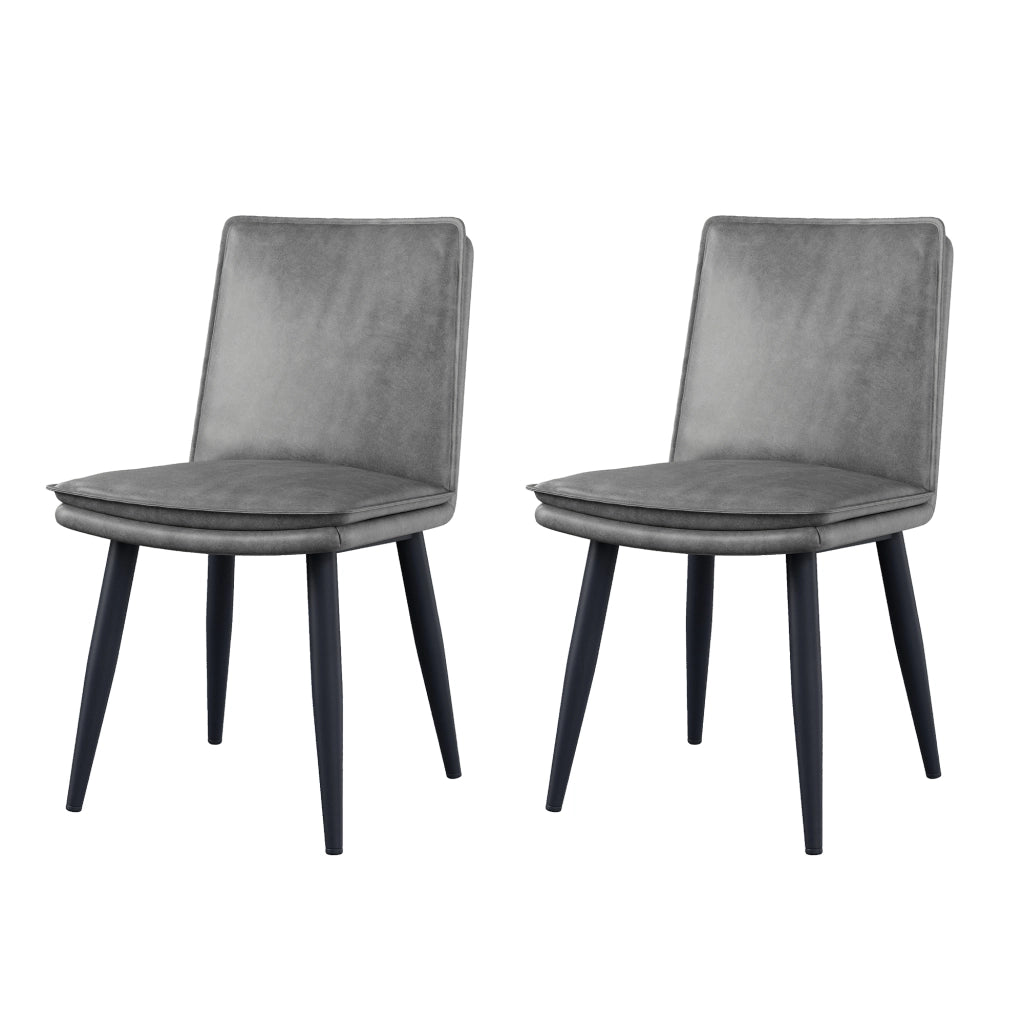 Sedie da Pranzo Imbottite ¨C MINIMAL ¨C Velluto Grigio, Set 2 Pezzi, Stile Moderno