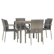 Set da pranzo da giardino per mobili da esterno 5 pezzi con cuscini grigi 02_0013724